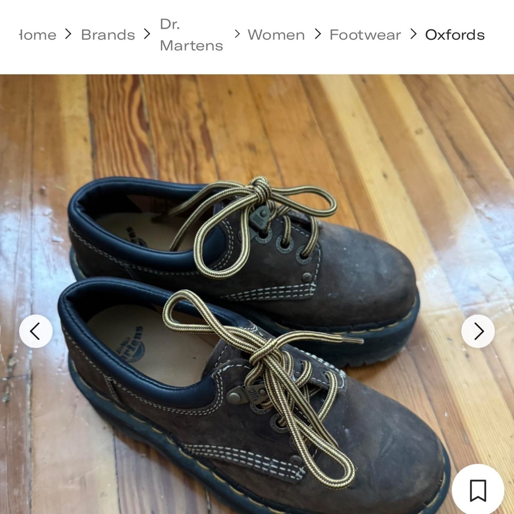 Dr. Martens Brown Platform Shoes with Suede Finish